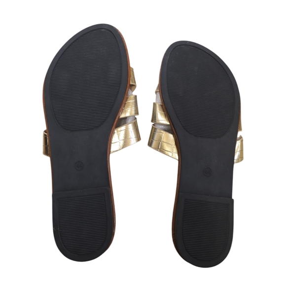Womens Gold Flats Flip Flops Size 12 - Picture 8 of 8